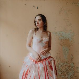 Vintage Pink & White Corset Bustier